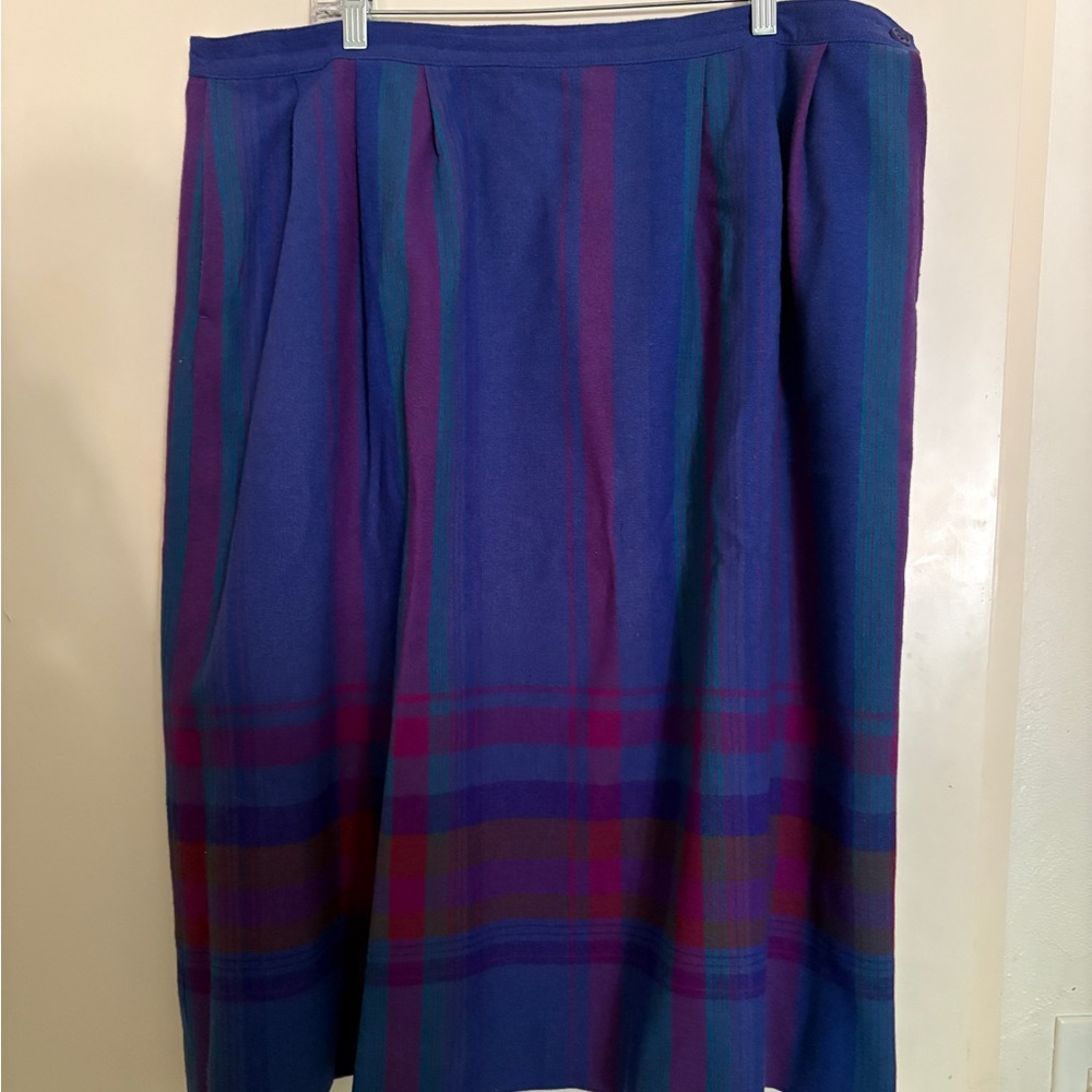 Vintage Pendleton Blue/Purple Maxi A-Line Skirt
